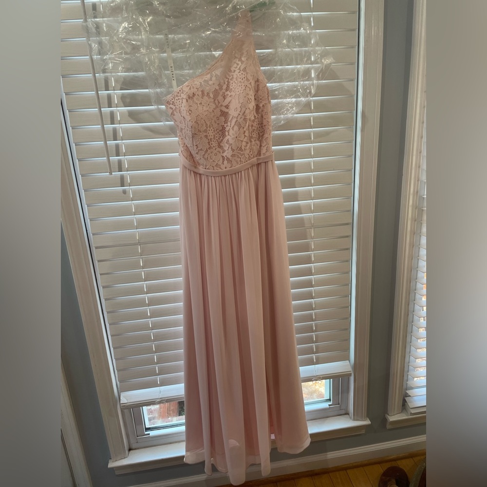 Azazie blush color bridesmaid dress size 10